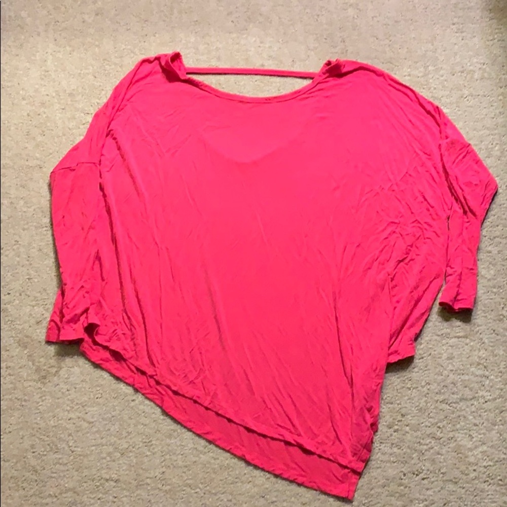 Fun asymmetrical reversible shirt.